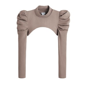 Cuyana French Terry Puff Sleevelette T-shirts Dames Lichtbruin | ZIM8819QQ