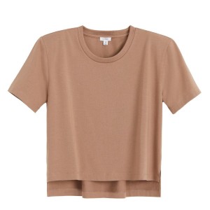 Cuyana Gewatteerd Shoulder Cropped Tee T-shirts Dames Khaki | KPI7082NF