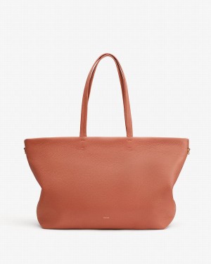 Cuyana Klassieke Easy Rits Tote Tassen Dames Rood Bruin | NBQ7563BU