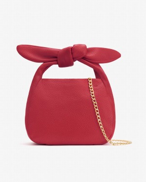 Cuyana Mini Bow Schoudertassen Dames Roze Rood | VIQ2067LT