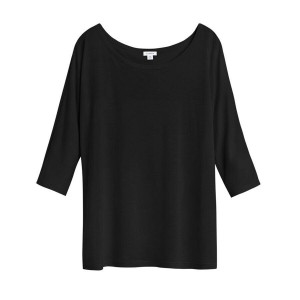 Cuyana Organic Pima Drape-Back T-shirts Dames Zwart | NPA10014WM