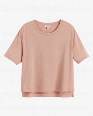 Cuyana Pima Cropped Tee T-shirts Dames Roze | VVH6926PE