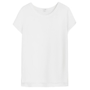 Cuyana Silk High-Low Tee T-shirts Dames Wit | DOF4212BD