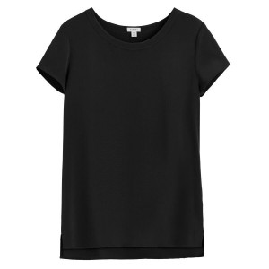 Cuyana Silk High-Low Tee T-shirts Dames Zwart | BGX3732AC