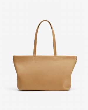 Cuyana Small Easy Rits Tote Tassen Dames Geel Bruin | JCQ6635VA