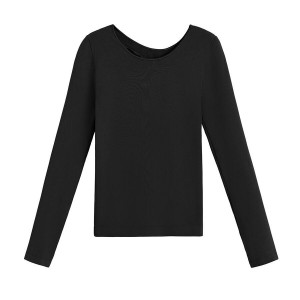 Cuyana Stretch Long Sleeve Tee T-shirts Dames Zwart | VTP7212SM