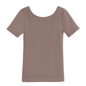 Cuyana Stretch Scoop Neck Tee T-shirts Dames Lichtbruin | YER4650PL