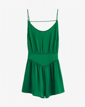 Cuyana Washable Charmeuse Sleep Jumpsuit Dames Groen | JPR362IJ