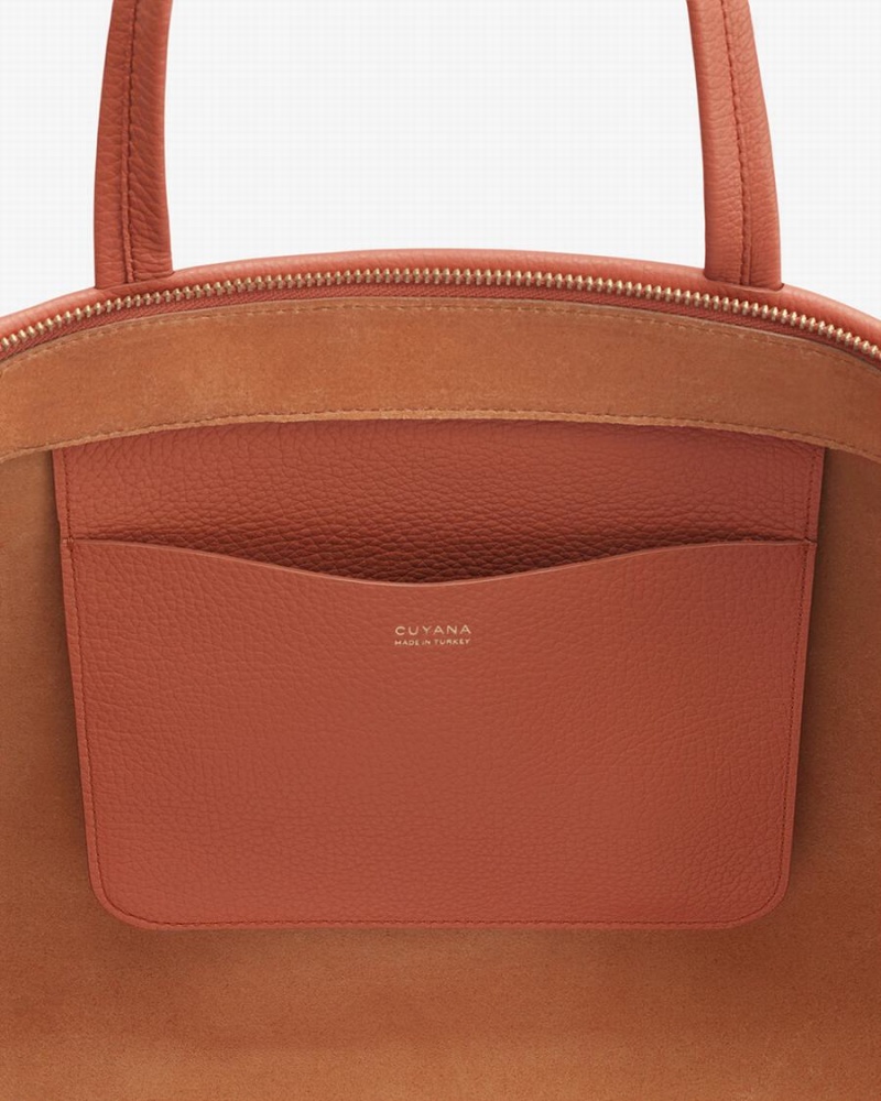 Cuyana Hoge Easy Rits Tote Tassen Dames Rood Bruin | TNQ9912YM