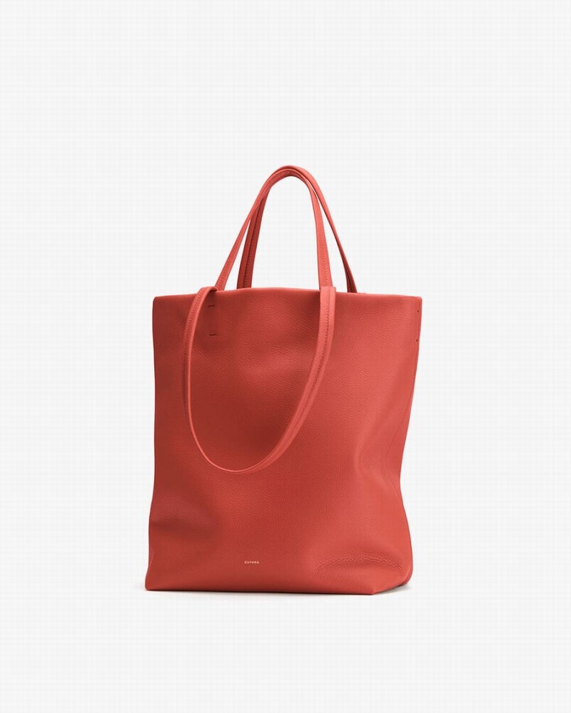 Cuyana Hoge Easy Tote Tassen Dames Donkerkoraal | FXN5912QQ