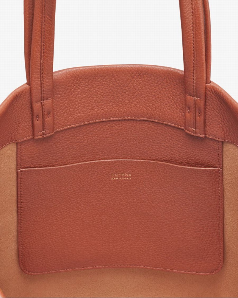 Cuyana Hoge Easy Tote Tassen Dames Rood Bruin | NPP3949XL