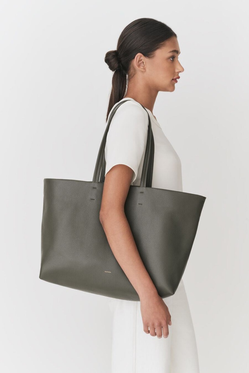 Cuyana Klassieke Easy Tote Tassen Dames Donkergroen | YRZ2455UL