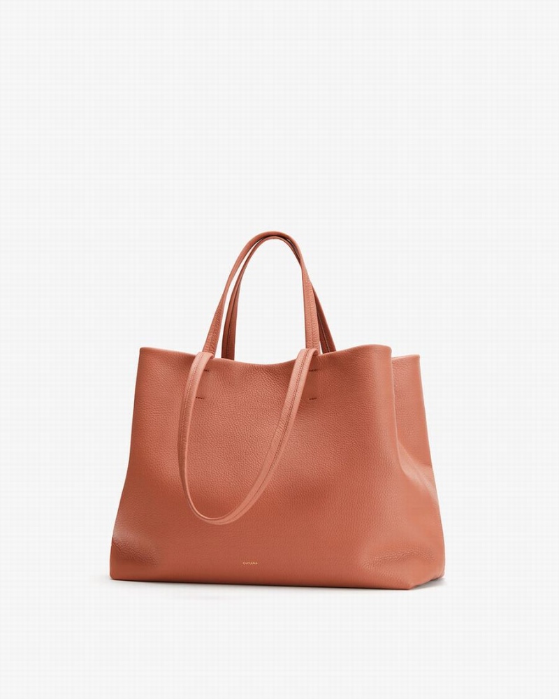 Cuyana Klassieke Easy Tote Tassen Dames Rood Bruin | XUC1830AJ