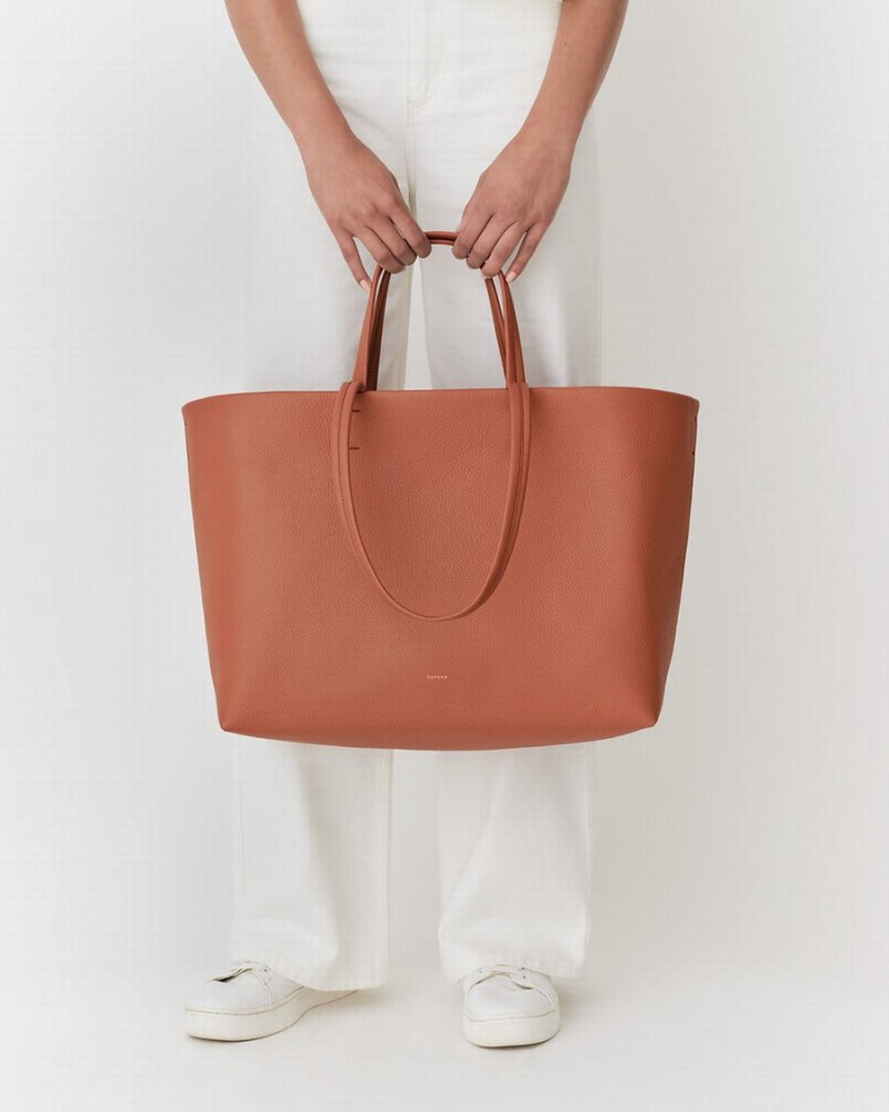 Cuyana Klassieke Easy Tote Tassen Dames Rood Bruin | XUC1830AJ