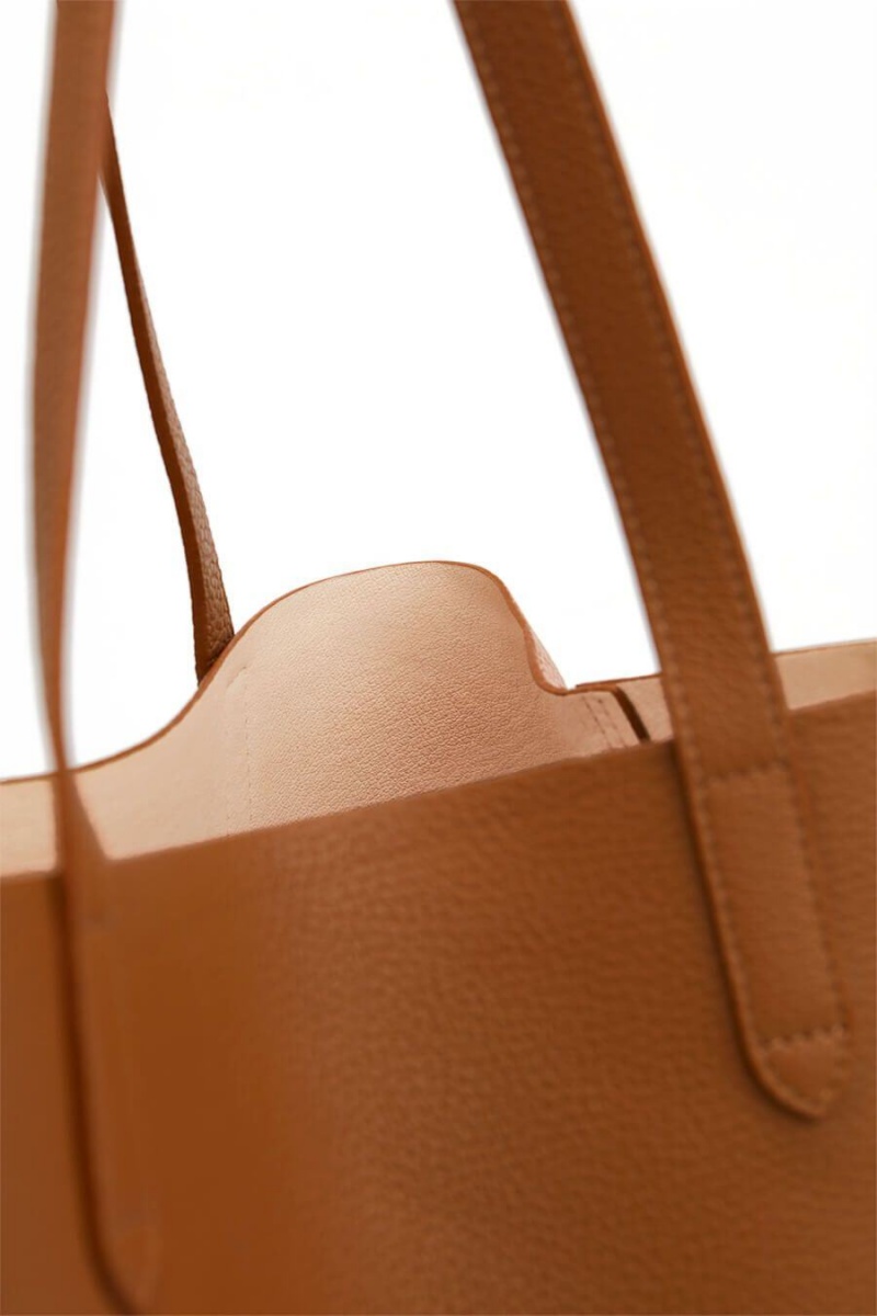 Cuyana Klassieke Structured Leren Tote Tassen Dames Roze | UCI615UZ