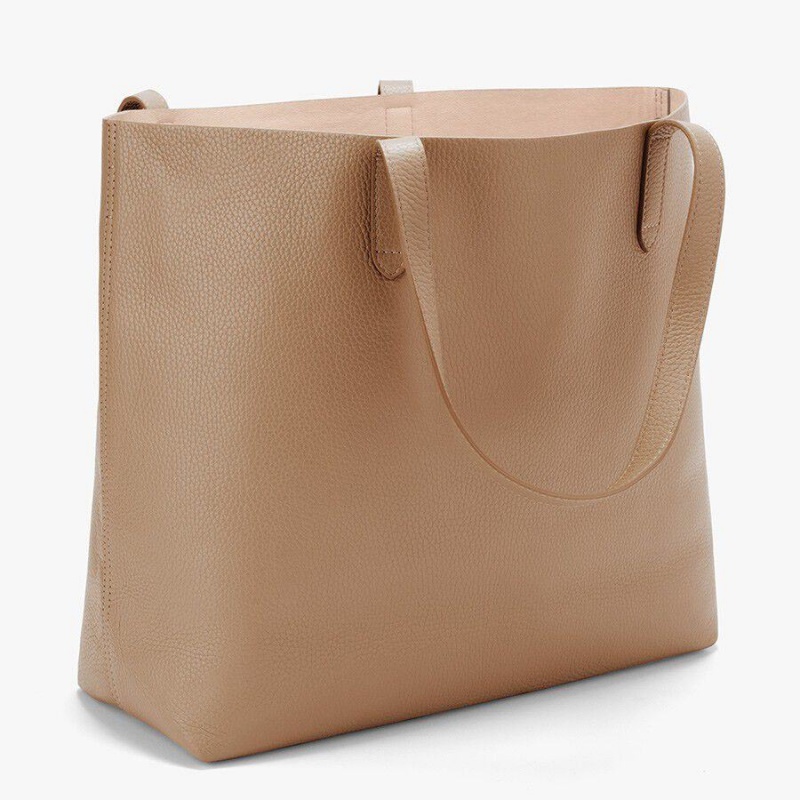 Cuyana Klassieke Structured Leren Tote Tassen Dames Khaki | NMW302PO