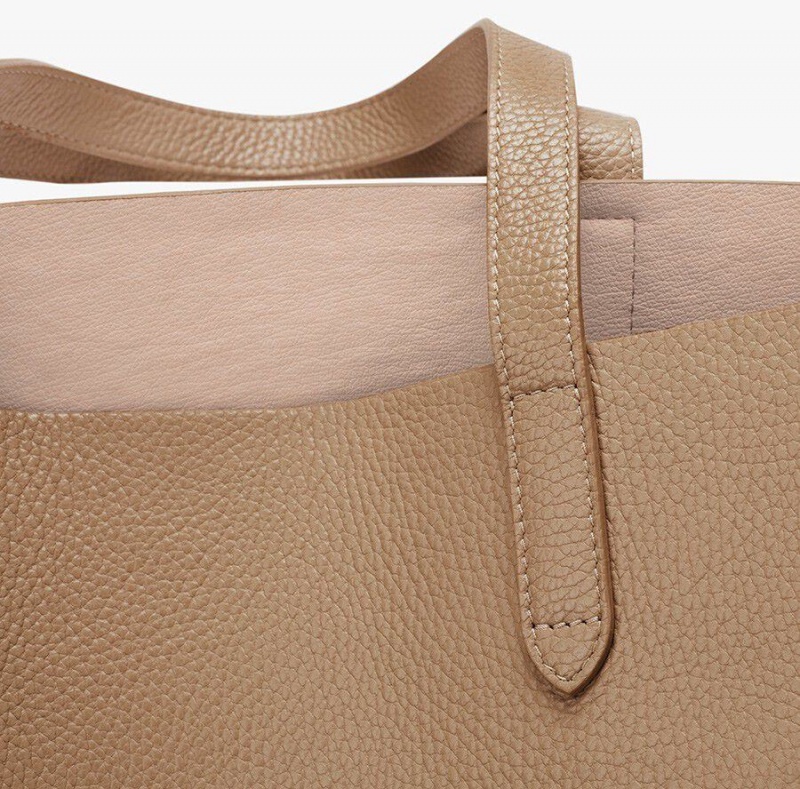 Cuyana Klassieke Structured Leren Tote Tassen Dames Khaki | NMW302PO