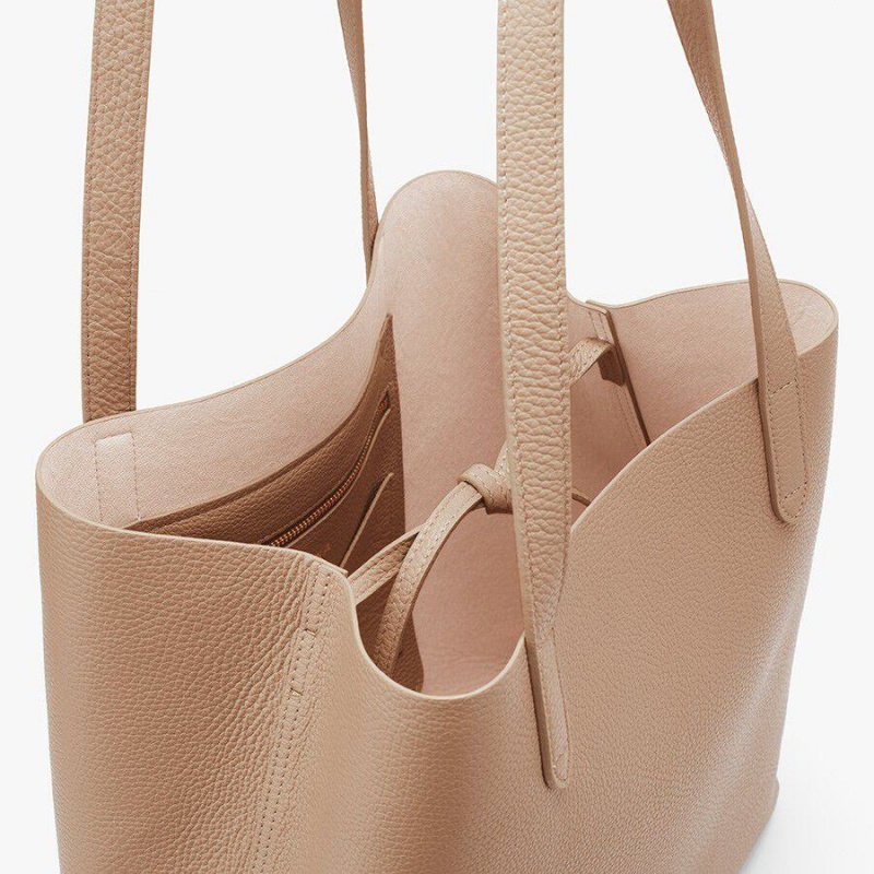 Cuyana Klassieke Structured Leren Tote Tassen Dames Khaki | NMW302PO