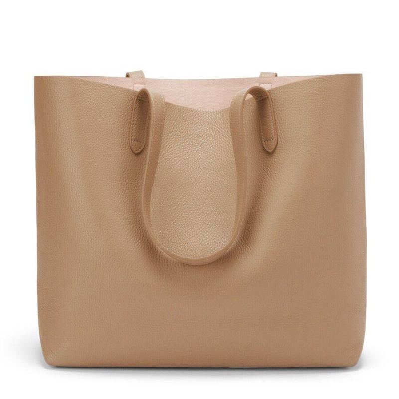 Cuyana Klassieke Structured Leren Tote Tassen Dames Khaki | NMW302PO