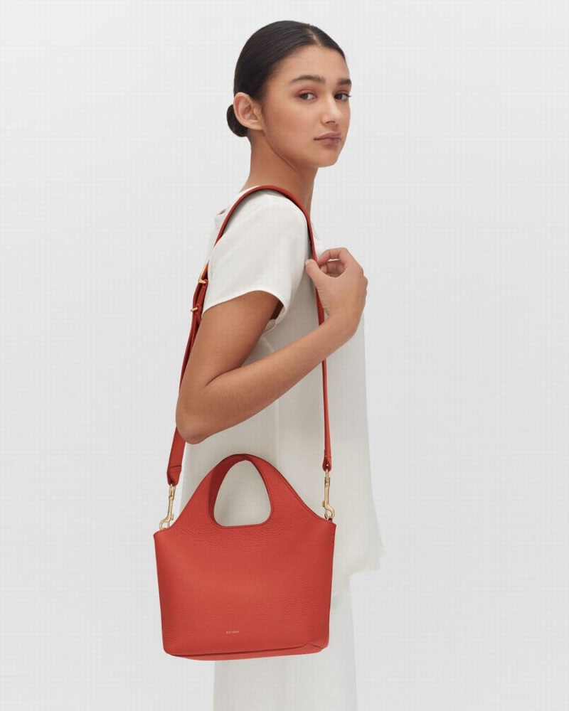 Cuyana Mini System Tote Tassen Dames Donkerkoraal | RNA457OR