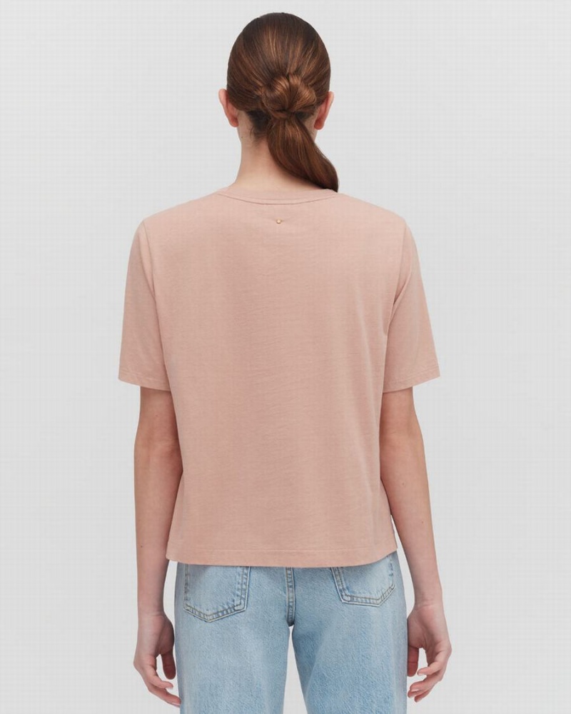 Cuyana Pima Cropped Tee T-shirts Dames Roze | VVH6926PE