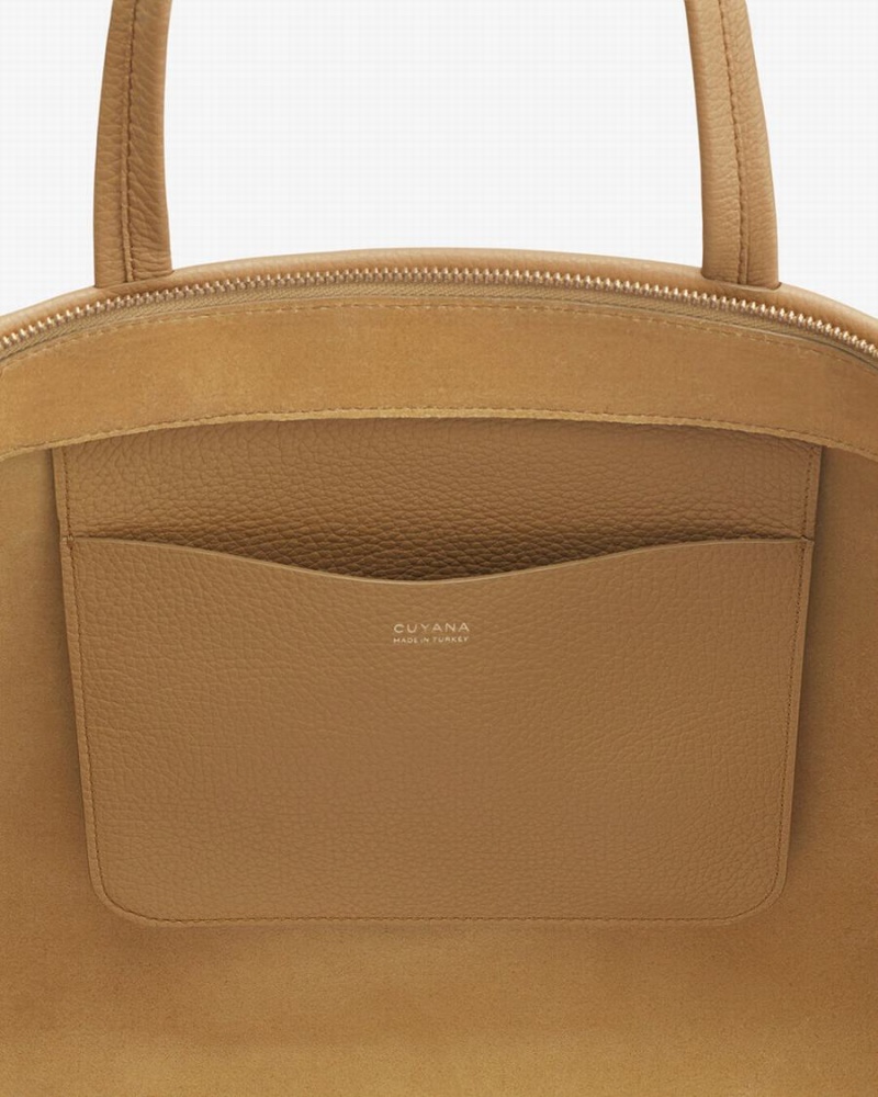 Cuyana Small Easy Rits Tote Tassen Dames Geel Bruin | JCQ6635VA