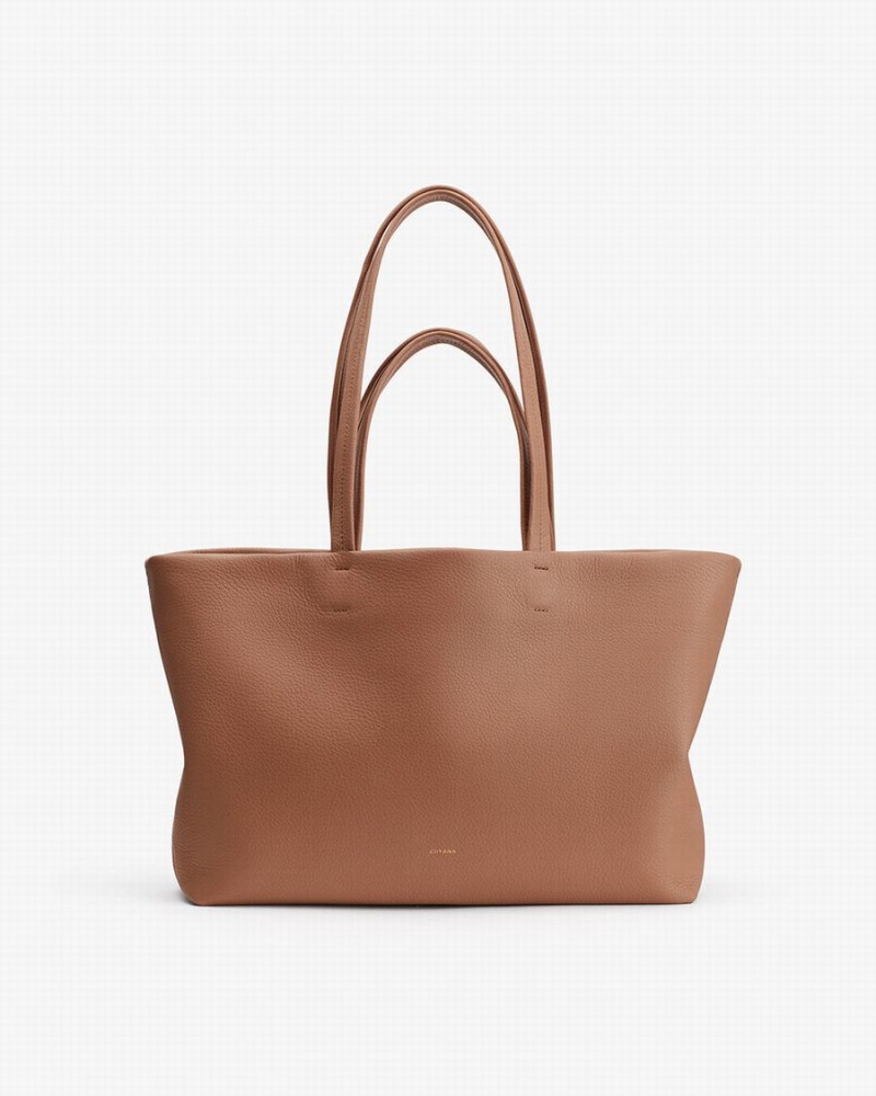 Cuyana Small Easy Tote Tassen Dames Bruin | UXQ3927PS