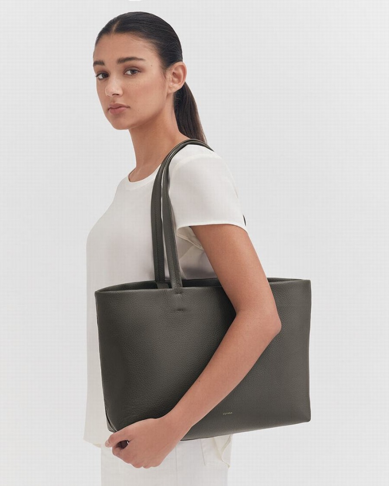 Cuyana Small Easy Tote Tassen Dames Donkergroen | DAF5427UE