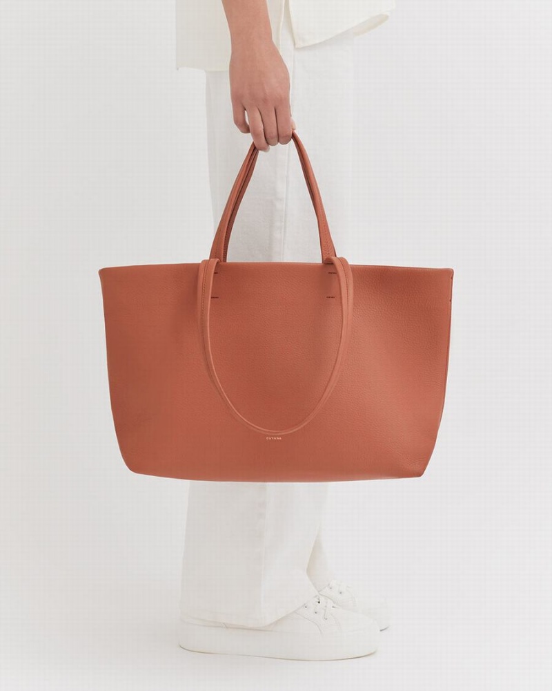 Cuyana Small Easy Tote Tassen Dames Rood Bruin | WTK2660HJ