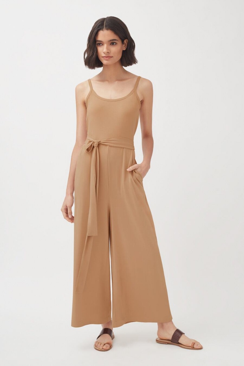 Cuyana V-Back Jumpsuit Dames Bruin | CYZ267NN